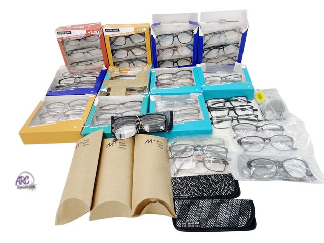 Lot 56-163713 - Bulk Lot of 25 Eye Glasses &amp; Eye Glasses Accessories All Different Prescriptions &amp; Colors - ...