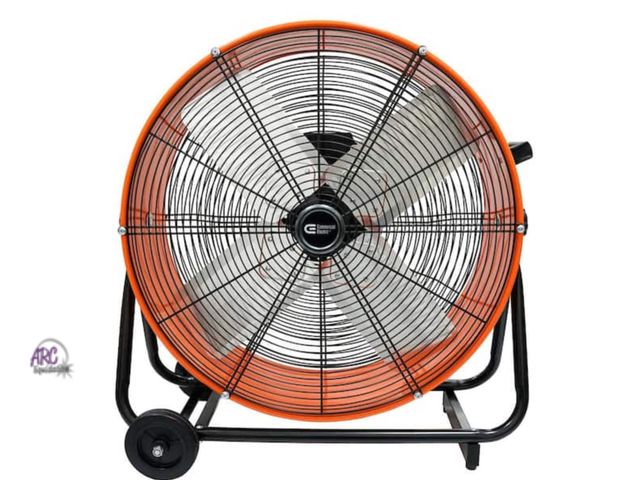 Lot 56-634664 - Used Tested and Works - Commercial Electric 24 in. 2-Speed Heavy Duty Tilt Drum Fan. Does not have w...