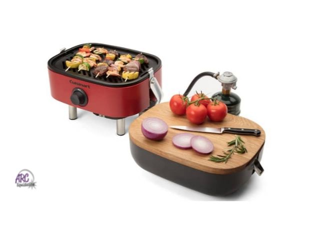 Lot 56-779238 - New in box. Cuisinart outdoors Venture Portable Propane Gas Grill in Red