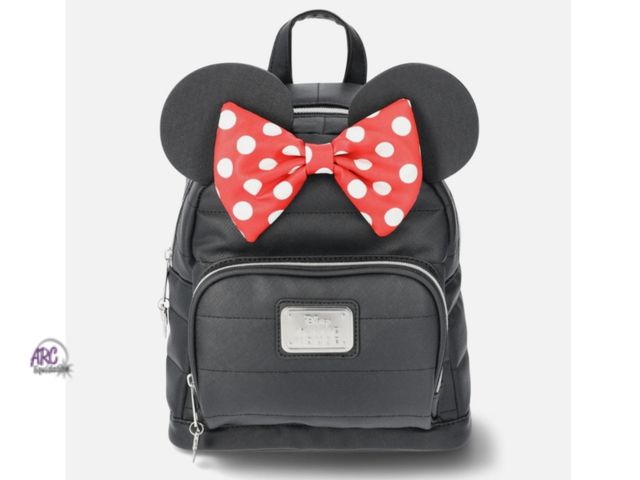 Lot 56-126760 - New Disney Minnie Mouse Polka Dot Bow Women's, Kid's Mini Backpack, Black