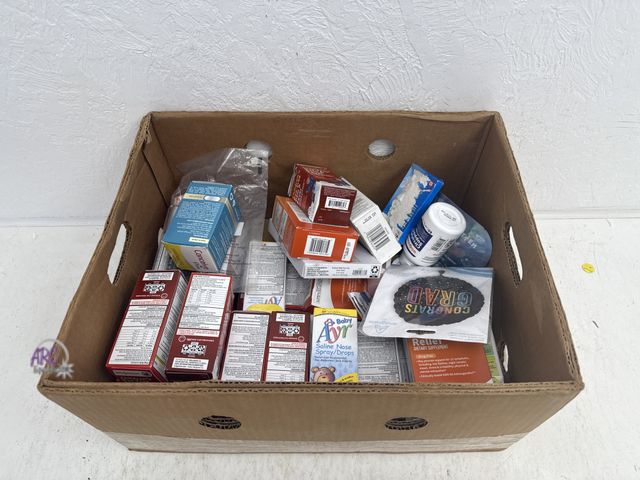 Lot 56-639450 - Box of miscellaneous health and beauty products some items may be out of date 48 pcs