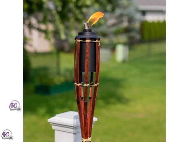 Lot 56-747598 - NEW TIKI 57 in. Torch Tahiti Bamboo Brown Torch