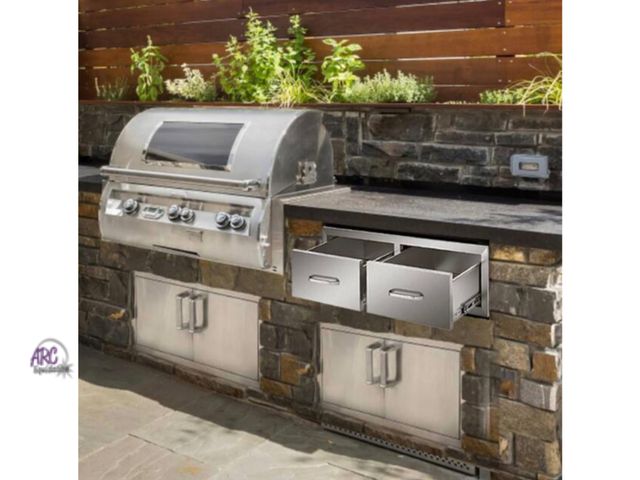 Lot 56-662840 - New - Vevor Outdoor Kitchen Drawers 30 in. W x 10 in. H x 20 in. D Double BBQ Access Drawers with Ha...