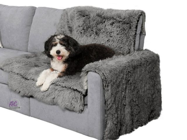 Lot 56-596934 - NEW-Kirkton House faux fur furniture cover-grey-60" x 70"