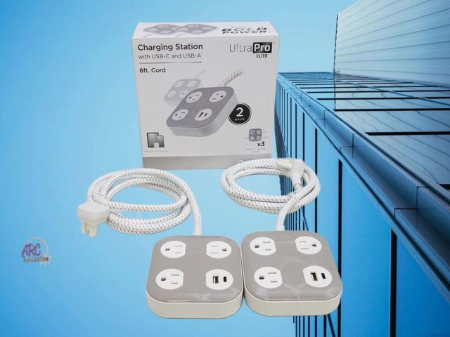 Lot 56-475264 - New in Box - Ultra Pro Elite - 6ft Cord - Charging Station with Adapter Spaced Outlets - USB-C and U...