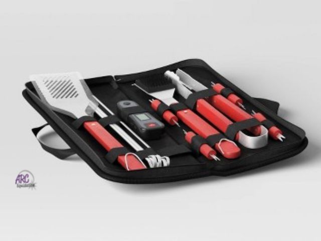 Lot 56-215717 - NEW 17pc BBQ Stainless Steel Grill Spatula Set Black - Room Essentials