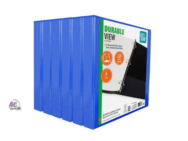 Lot 56-510924 - NEW- 1-inch Durable Binder, Blue, 6 Pack