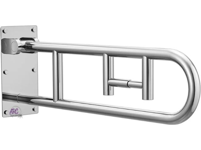 Lot 56-753250 - New Moen Home Care Bathroom Safety 30 Inch Stainless Steel Flip Up Bathroom HandicapGrab Bar with To...