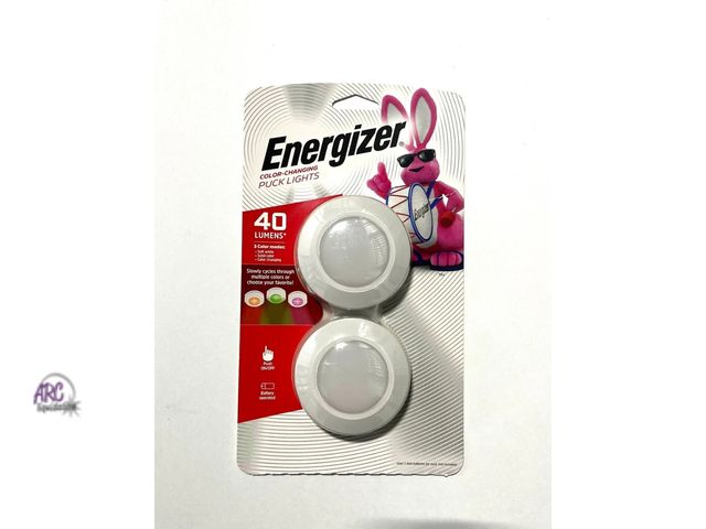 Lot 56-473112 - NEW-Battery Operated LED Color-Changing Puck Night Light (2-Pack)