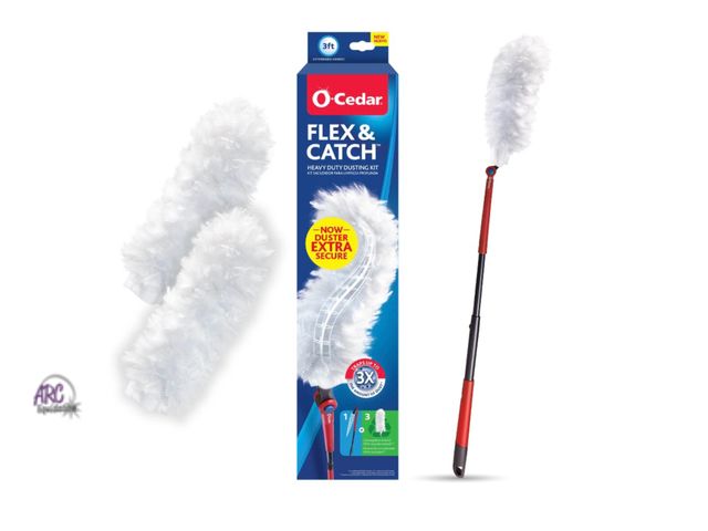 Lot 56-156613 - New in Box O-Cedar Flex &amp; Catch Heavy Duty Dusting Kit, 3 Ft Extendable Handle + 3 Refills