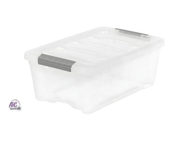 Lot 56-302014 - New,iris Buckle Up Storage Box, 12.9 Quart, Clear, 4 Count