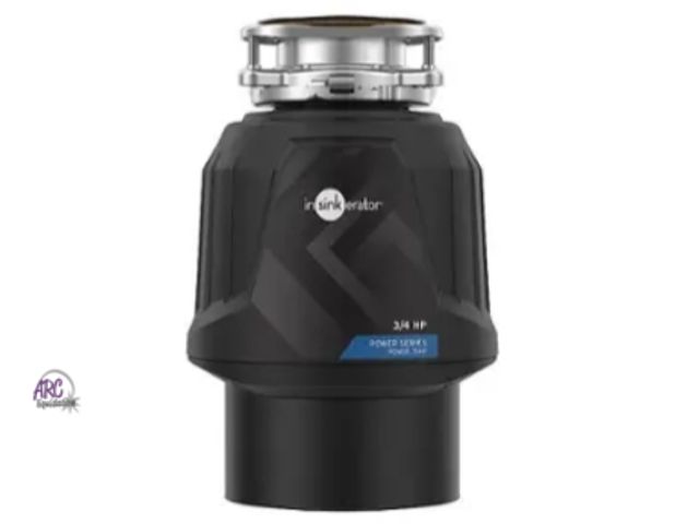 Lot 56-594923 - NEW-InSinkerator - Power Series 3/4 HP Continuous Feed Garbage Disposer without Power Cord - Black
