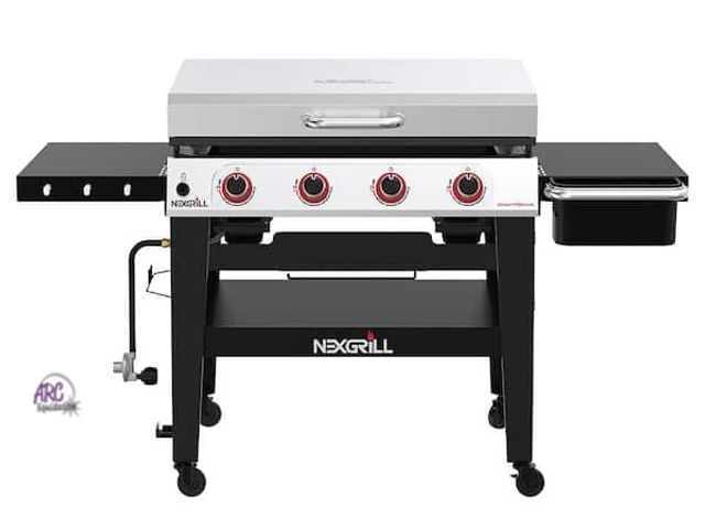 Lot 56-794840 - New in box. Nexgrill Daytona 4-Burner Propane Gas Grill 36 in. Flat Top Griddle in Black with Stainl...