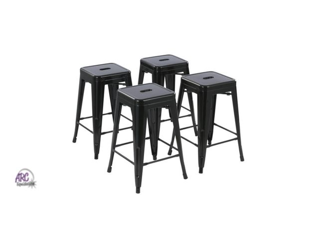 Lot 56-787213 - New in box. Set of 4.  Howard 24inch Metal Assembled Barstool, Stackable