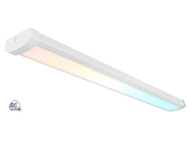 Lot 56-269750 - New hykolity 4FT LED Flush Mount Wraparound Light Fixture with 3 Wattages/3 Lumens/3 CCT Selectable,...