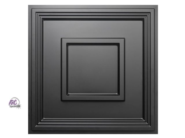 Lot 56-150650 - New STICKGOO Black Drop Ceiling Tile 2ft x 2ft, Ceiling Panel High-Grade PVC Coverings 24 x 24in - 1...