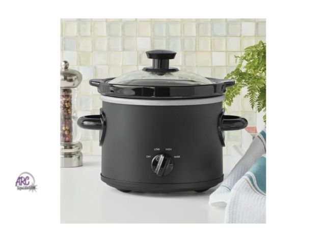 Lot 56-782123 - New in Box 2 QT Slow Cooker With Removable Stoneware Pot, Matte Black Finish