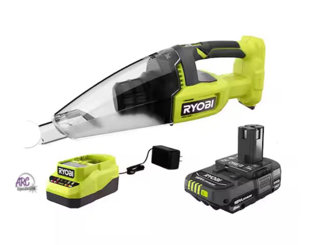 Lot 56-343261 - New in box RYOBI
ONE+ 18V Cordless Multi-Surface Handheld Vacuum Kit with 2.0 Ah Battery, Charger