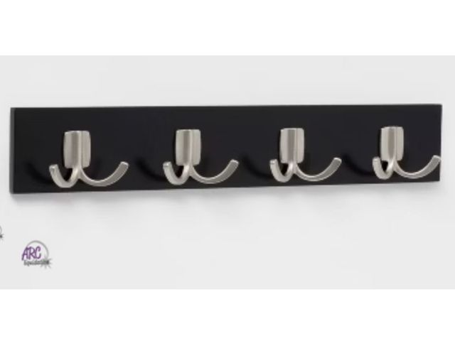 Lot 56-516311 - NEW-Modern Octopus 3 Hooks Rail BLACK/SILVER - Brightroom™: Wall Mounted Decorative Hook Rack, Cast ...