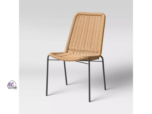 Lot 56-471812 - NEW-LOT OF 2-Resin Wicker Stack Outdoor Patio Dining Chair Armless Chair Black - Threshold™-37"H x 2...