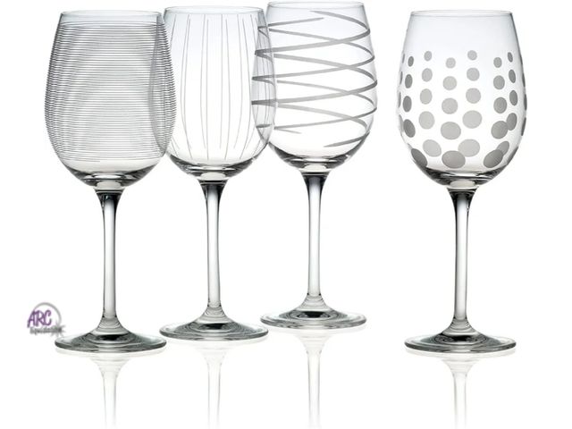Lot 56-554218 - NEW-Mikasa Cheers White Wine Glasses Set of 4, 16-Ounce Elegant Glassware, Durable and Dishwasher Sa...