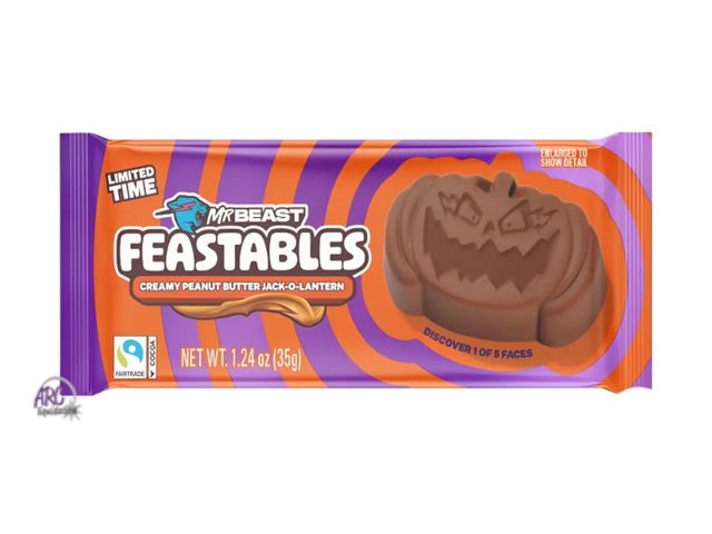 Lot 56-309060 - New 30 count, Feastables Mr. Beast Chocolate Halloween Pumpkin Peanut,
