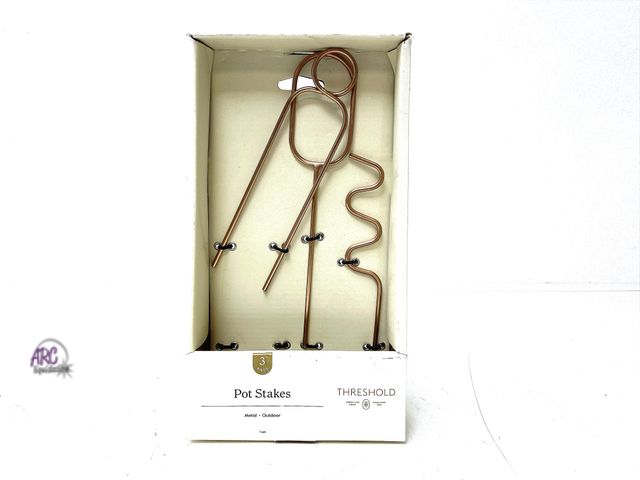 Lot 56-141449 - New Threshold 3 Piece Set of Copper Metal Figural Pot Stakes, Bronze