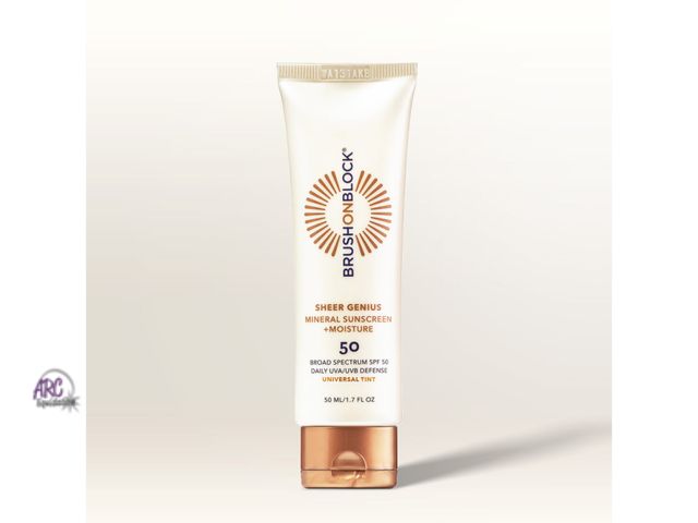 Lot 56-216817 - NEW Sheer Genius SPF 50 Mineral Sunscreen + Moisture Tinted. Expires 02/2027