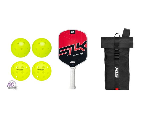 Lot 56-613161 - Used - Selkirk SLK Prime 2.0 Widebody Pickleball Bundle. 1 racket, 4 pickleballs, and carry bag