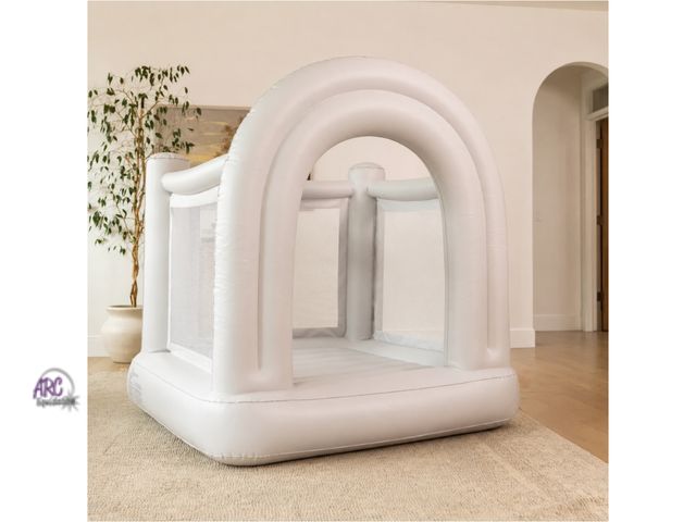 Lot 56-752160 - New open box. Tested. Smol mini arch bounce house with built in pump