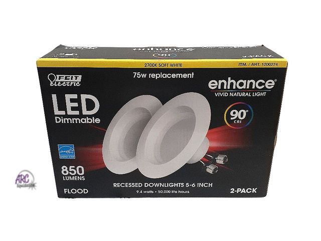 Lot 56-206259 - New - 2 Boxes Of 2, 1 Box Of 1 Pack Enhance Vivid Natural Light 90+ CRI Recessed Downlights 5-6 INCH...