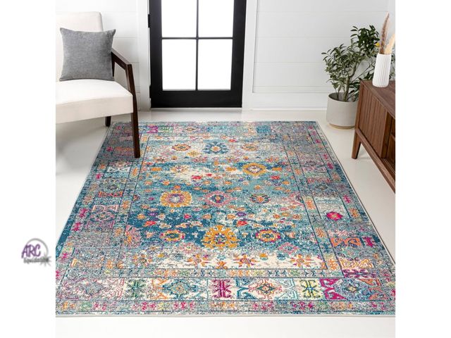 Lot 56-259123 - NEW OPEN PACKAGE JONATHAN Y Boho Vintage Navy/Cream Indoor Area Rug, 3x5, Bohemian Flair Medallion, ...