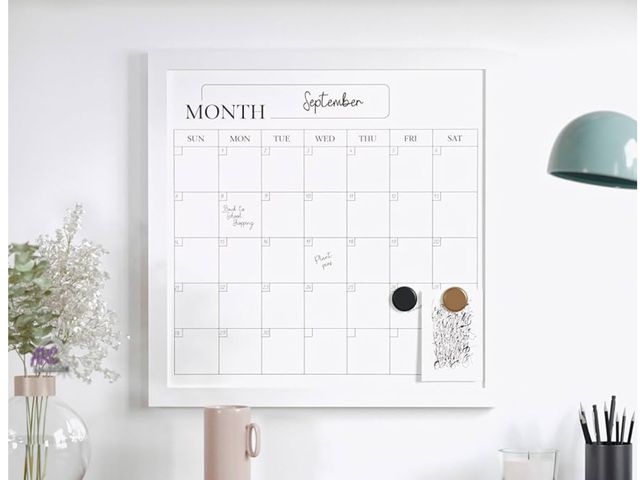 Lot 56-220518 - NEW Martha Stewart Everette Magnetic Monthly Calendar Dry Erase Board with Included Dry Erase Marker...