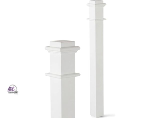 Lot 56-113459 - New in Box 3.5" x 48" Wood Box Stair Newel Post Solid Poplar Notched Interior Wood Balusters for Sta...