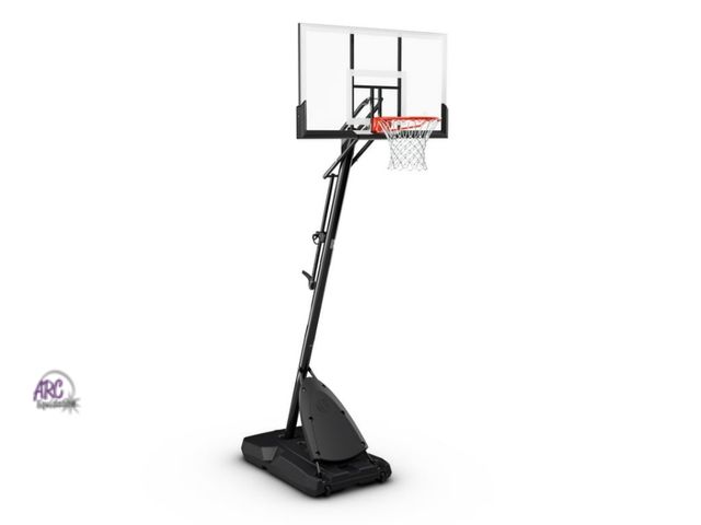 Lot 56-790913 - New in box. Spalding 54-Inch Portable Basketball Hoop with Shatter-Proof Polycarbonate Backboard, Ad...