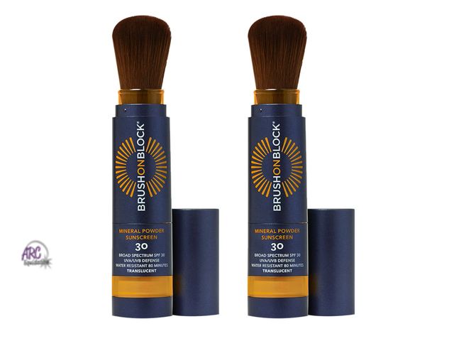 Lot 56-502464 - NEW IN BOX 2 pack Brush On Block SPF 30 Mineral Powder Sunscreen, 0.12 oz Duo Self-dispensing Brush ...