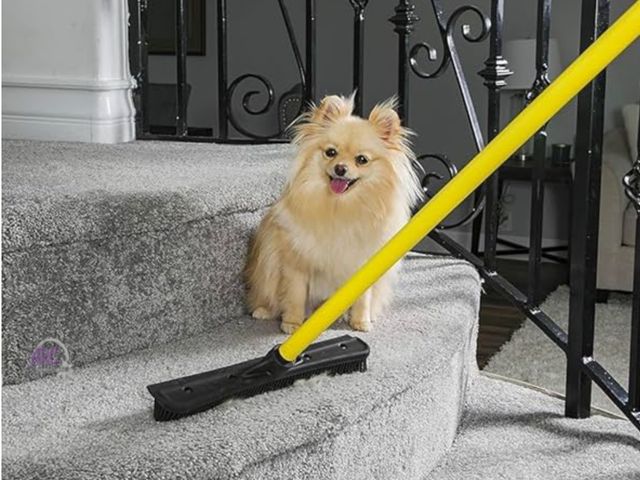 Lot 56-334618 - New, FURemover Original Indoor Pet Hair Rubber Broom with built in, Squeegee, telescopic handle