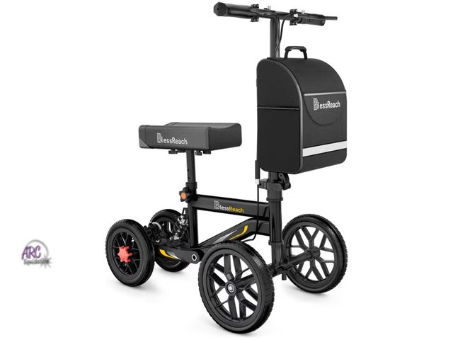 Lot 56-693960 - New Opened Box - BlessReach Deluxe Medical Scooter Double Handbrake, All Terrain Steerable Knee Scoo...