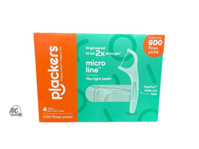 Lot 56-166014 - New Plackers Micro Line Floss Picks, Fresh Mint (600 Count)