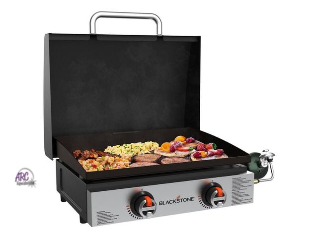 Lot 56-782012 - New in box. Blackstone Stainless Front Panel 22" Griddle With Hood