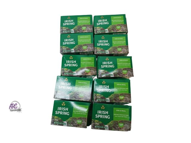 Lot 56-540318 - NEW-DAMAGED/OPEN BOX-LOT OF 10-IRISH SPRING-original bar soap-4.5 oz per box
