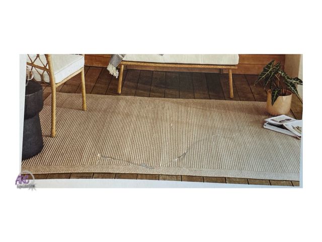 Lot 56-156013 - New Threshold 5'x7' Natural Woven Rectangular Braided Outdoor Area Rug Heathered, Cream