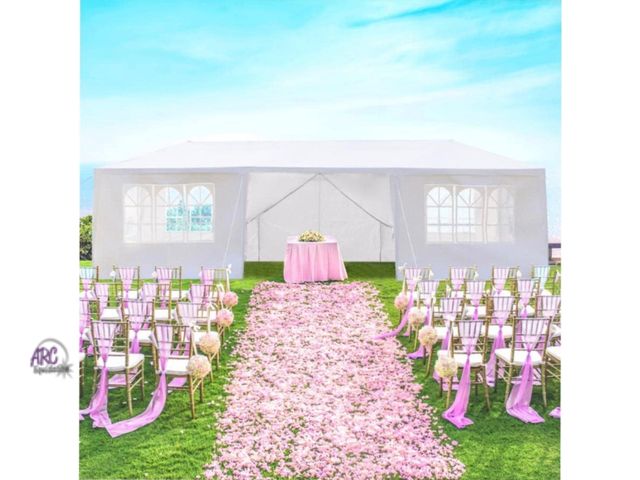 Lot 56-640250 - New - 10'x30' Outdoor Party Tent with 8 Removable Sidewalls, Waterproof Canopy Patio Gazebo, White