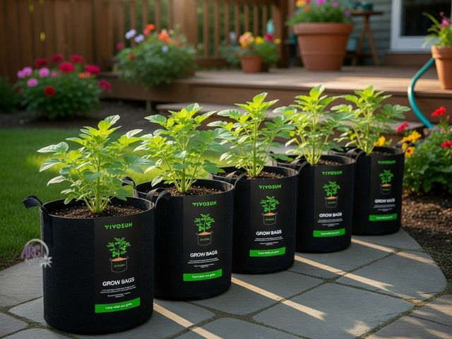 Lot 56-401265 - New in Package - VIVOSUN 5-Pack 20 Gallon Plant Grow Bags Fabric Pots with Handles | 300G Thickened ...