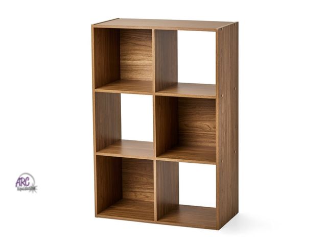 Lot 56-482913 - NEW-Mainstays 6 Cube Storage Organizer, Warm Walnut- 35" X 24" X 12"