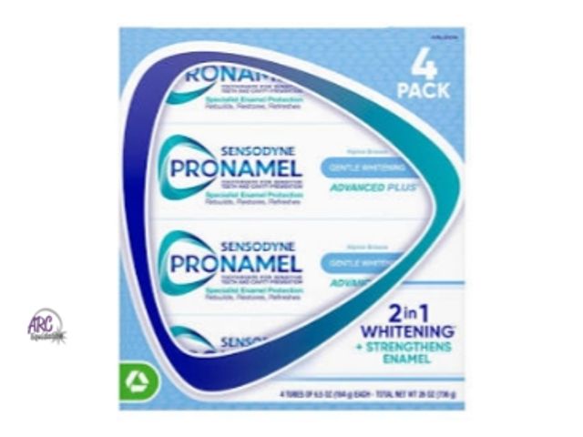 Lot 56-728617 - New open box. SENSODYNE Pronamel Gentle Whitening Advanced Toothpaste, 6.5 oz, 4-pack