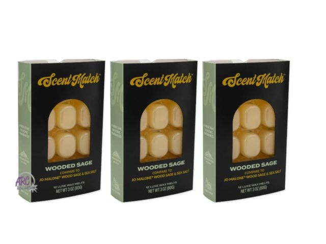 Lot 56-113624 - New IllumiScents ScentMatch, 3 oz Wax Melts, Wooded Sage (compare to: Jo Malone - Wood Sage &amp; Se...