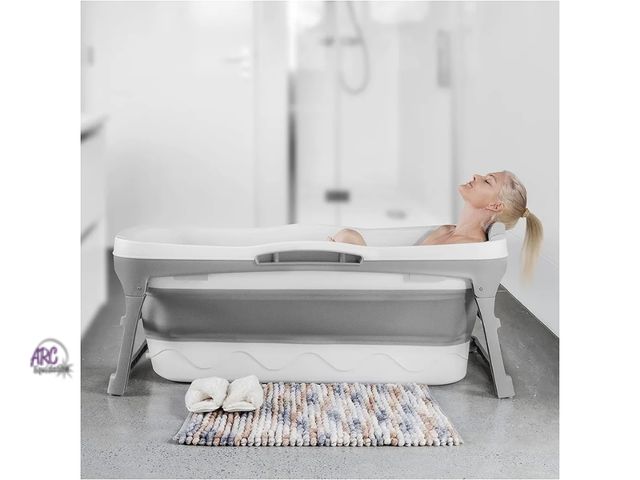 Lot 56-758151 - New in box. Portable Bathtub for Adult- Extra Large 56" Foldable Collapsible tub. Ergonomically Desi...