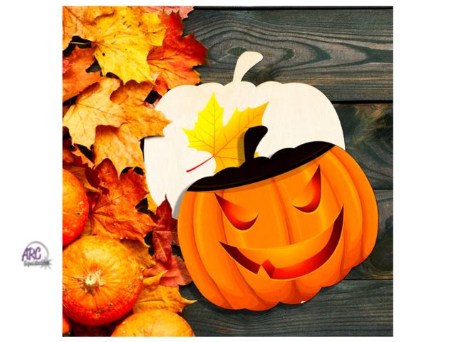 Lot 56-360625 - New 4 pumpkin craft cut outs size 3.5x 5