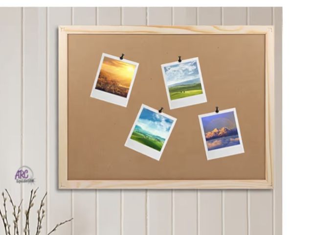 Lot 56-381627 - New, Cork Bulletin Board 17x23 Inch  Decorative Frame Wall-Mounted Memo Board for Home Office and Ki...